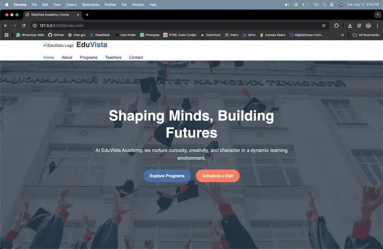 Modern & Responsive Multi-Page School Website – Built with HTML, CSS & JavaScript